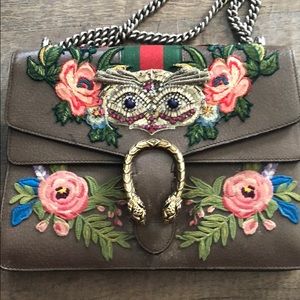 Gucci hand bag with embroidered owl